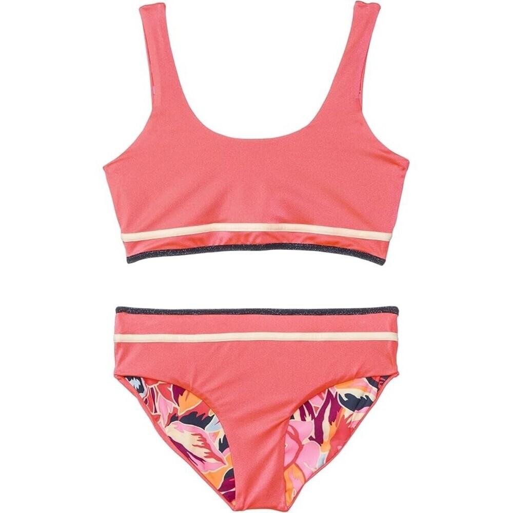 Maaji Retro Swim Set Girls 14 Cerise Stretch Scoop Neck Swimwear Beachy RED366